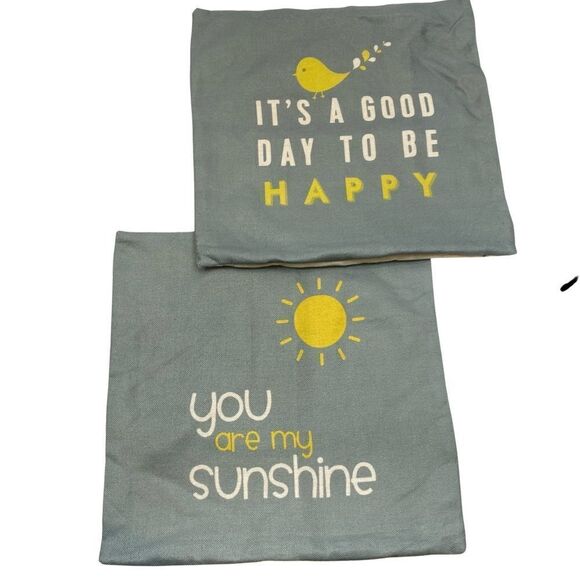 Lot of Two Graphic Neutral‎ Colored Pillow Covers - Picture 1 of 7